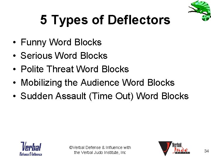 5 Types of Deflectors • • • Funny Word Blocks Serious Word Blocks Polite