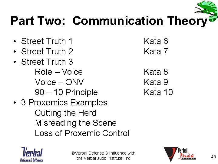 Part Two: Communication Theory • Street Truth 1 • Street Truth 2 • Street