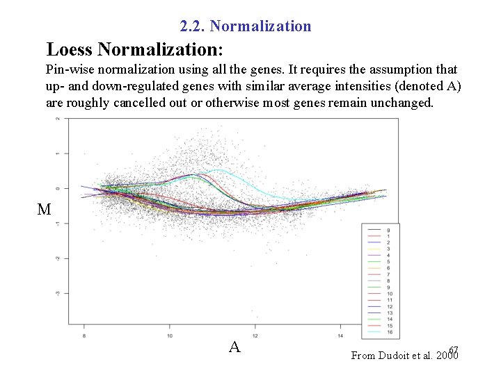 2. 2. Normalization Loess Normalization: Pin-wise normalization using all the genes. It requires the