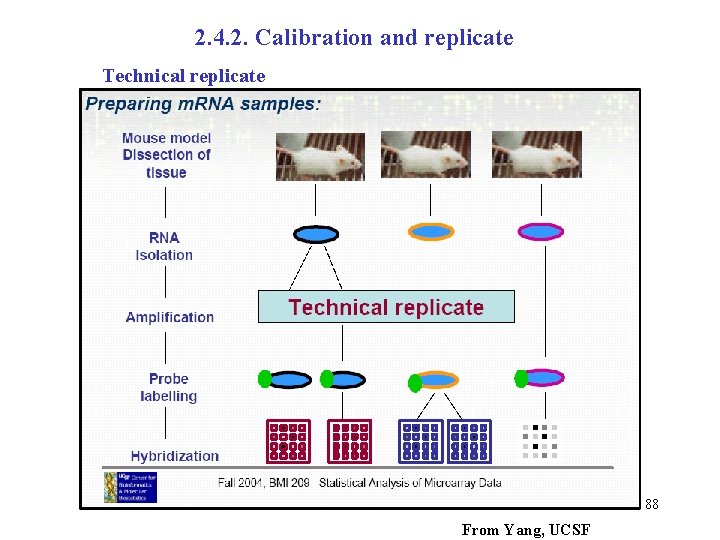 2. 4. 2. Calibration and replicate Technical replicate 88 From Yang, UCSF 