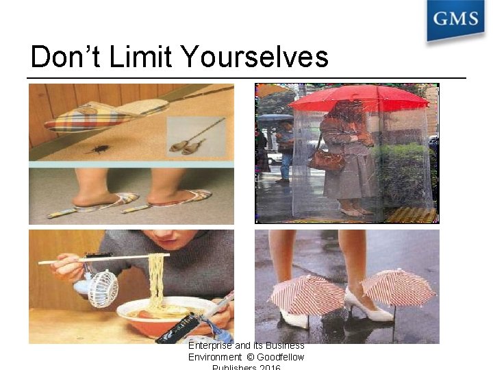Don’t Limit Yourselves Enterprise and its Business Environment © Goodfellow 