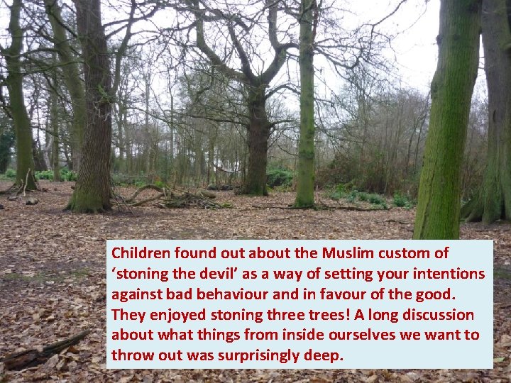 Children found out about the Muslim custom of ‘stoning the devil’ as a way