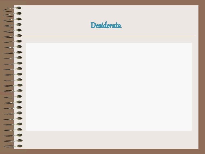 Desiderata 