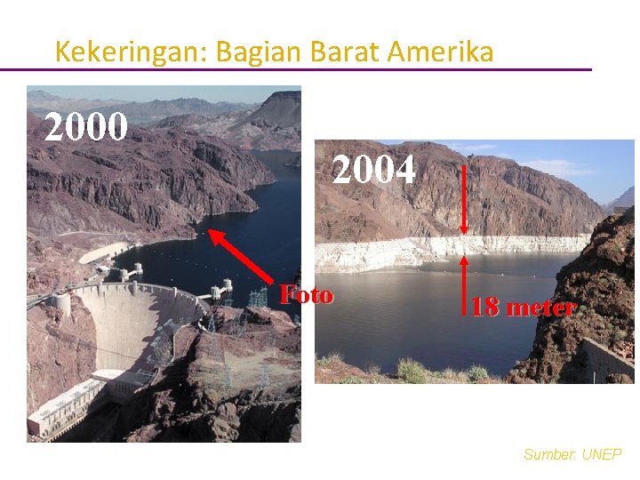 Kekeringan: Bagian Barat Amerika Body text 2000 2004 Foto 18 meter Sumber: UNEP 