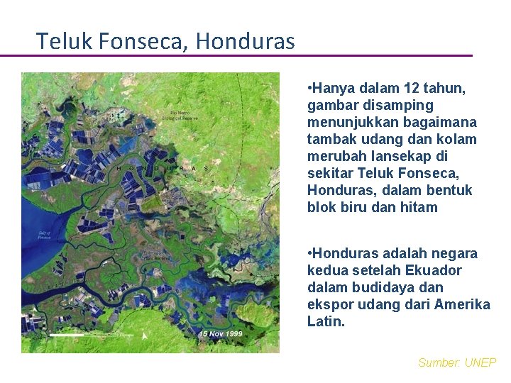 Teluk Fonseca, Honduras Body text • Hanya dalam 12 tahun, gambar disamping menunjukkan bagaimana