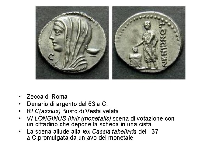  • • Zecca di Roma Denario di argento del 63 a. C. R/