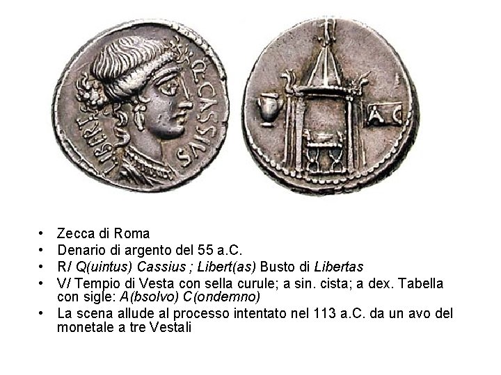  • • Zecca di Roma Denario di argento del 55 a. C. R/