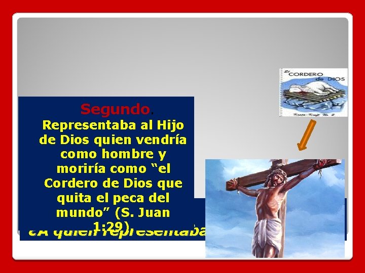  Segundo. Representaba al Hijo de Dios quien vendría como hombre y moriría como