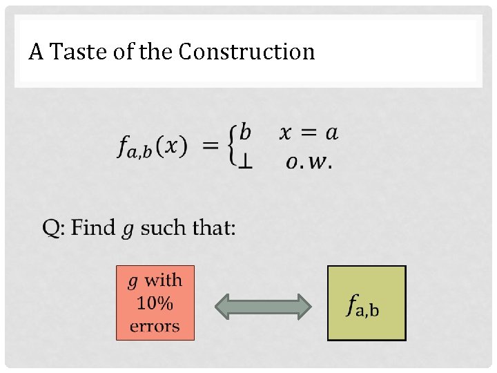 A Taste of the Construction 