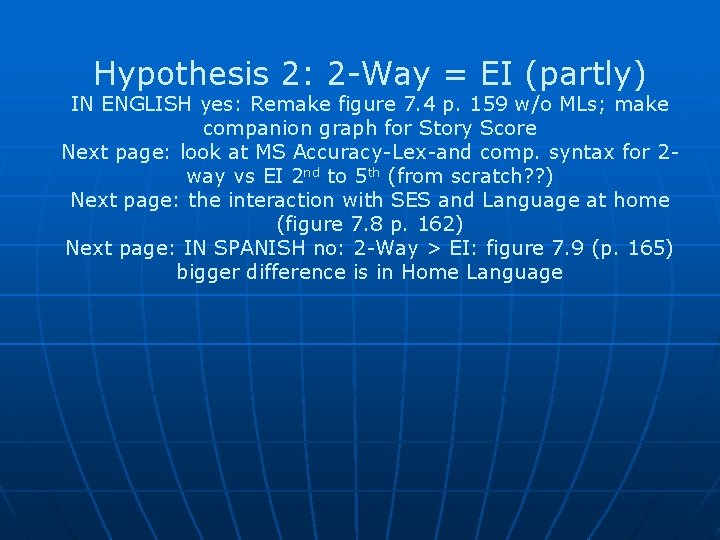 Hypothesis 2: 2 -Way = EI (partly) IN ENGLISH yes: Remake figure 7. 4