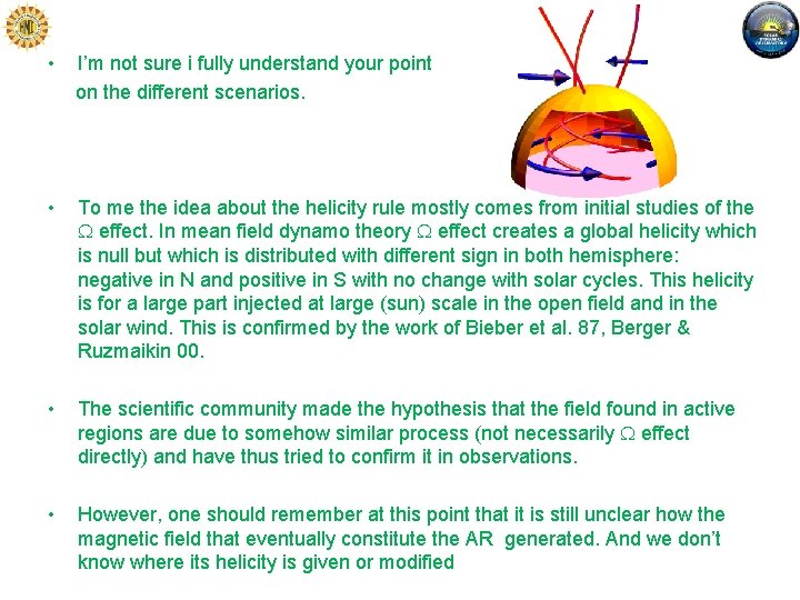  • I’m not sure i fully understand your point on the different scenarios.