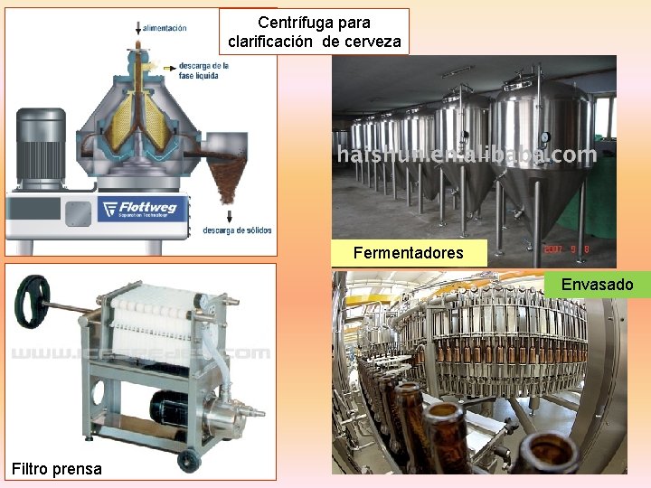 Centrífuga para clarificación de cerveza Fermentadores Envasado Filtro prensa 