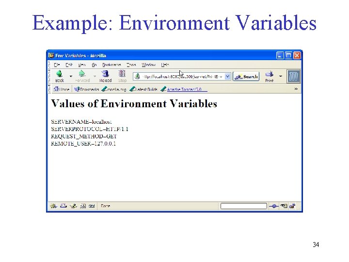 Example: Environment Variables 34 Example: Environment Variables 34