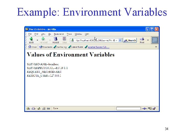 Example: Environment Variables 34 