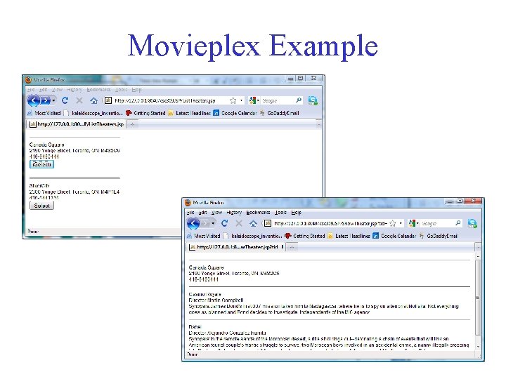 Movieplex Example Movieplex Example