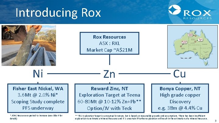 Introducing Rox Resources ASX : RXL Market Cap ~A$21 M Ni Zn Cu Fisher