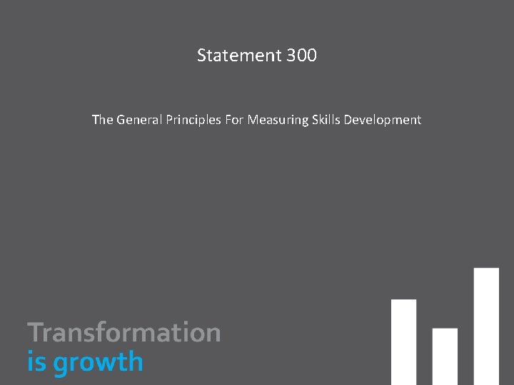 Statement 300 The General Principles For Measuring Skills Development 