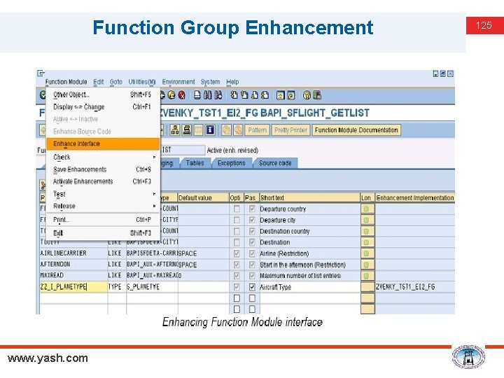 Function Group Enhancement www. yash. com 125 