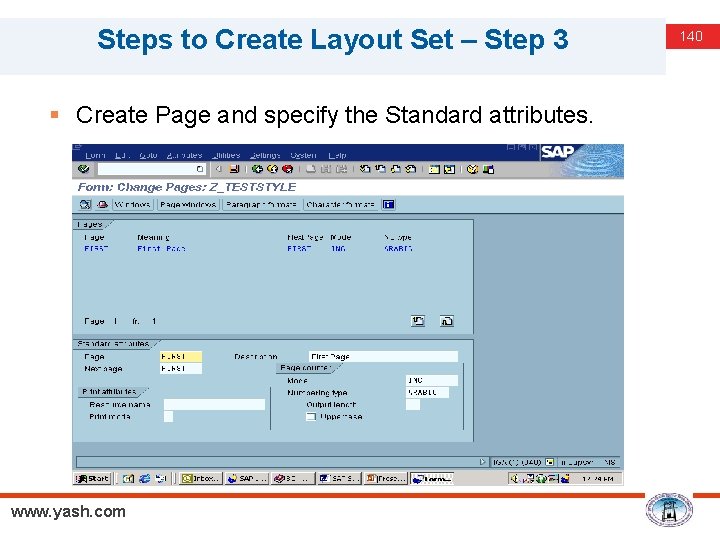 Steps to Create Layout Set – Step 3 § Create Page and specify the