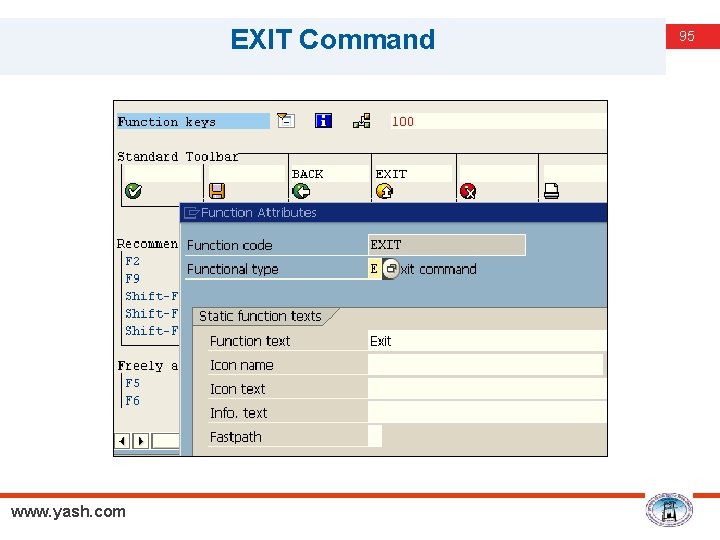 EXIT Command www. yash. com 95 