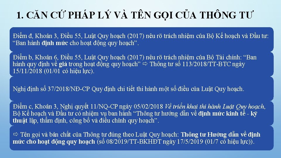 1. CĂN CỨ PHÁP LÝ VÀ TÊN GỌI CỦA THÔNG TƯ Điểm đ, Khoản