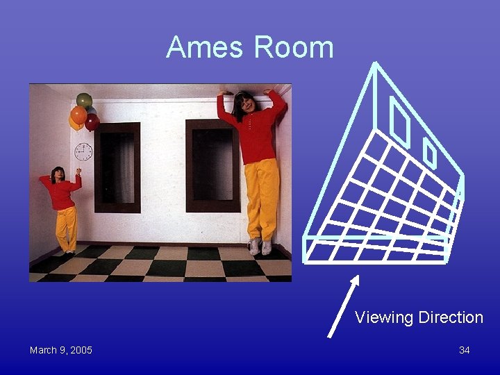 Ames Room Viewing Direction March 9, 2005 34 
