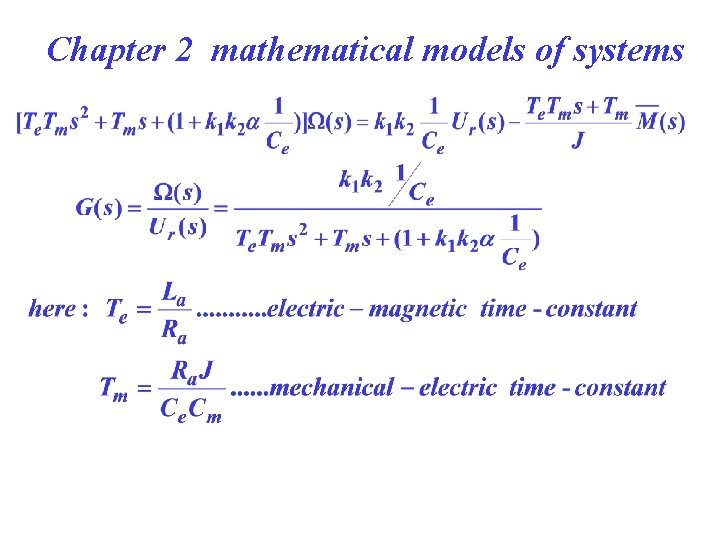 Chapter 2 mathematical models of systems 