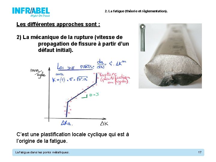 2. La fatigue (théorie et règlementation). Les différentes approches sont : 2) La mécanique