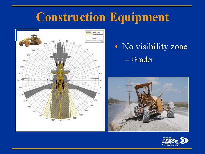 Construction Equipment • No visibility zone – Grader 