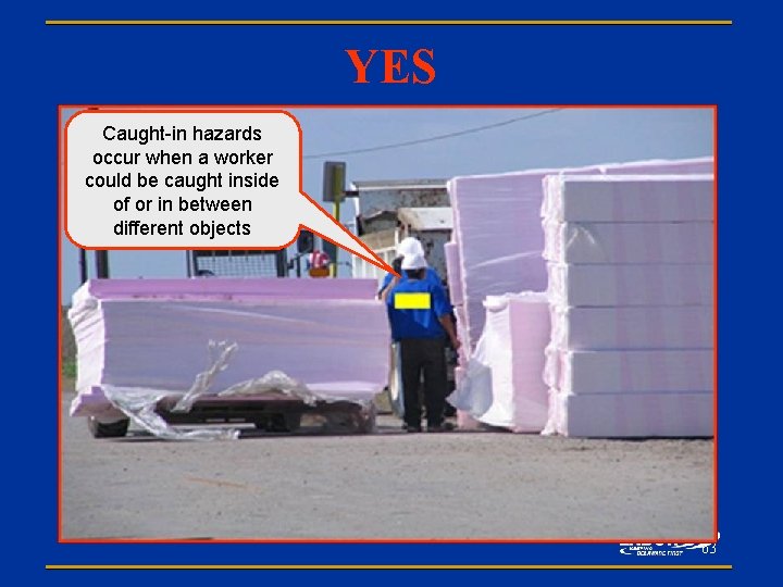 YES Caught-in hazards occur when a worker could be caught inside of or in