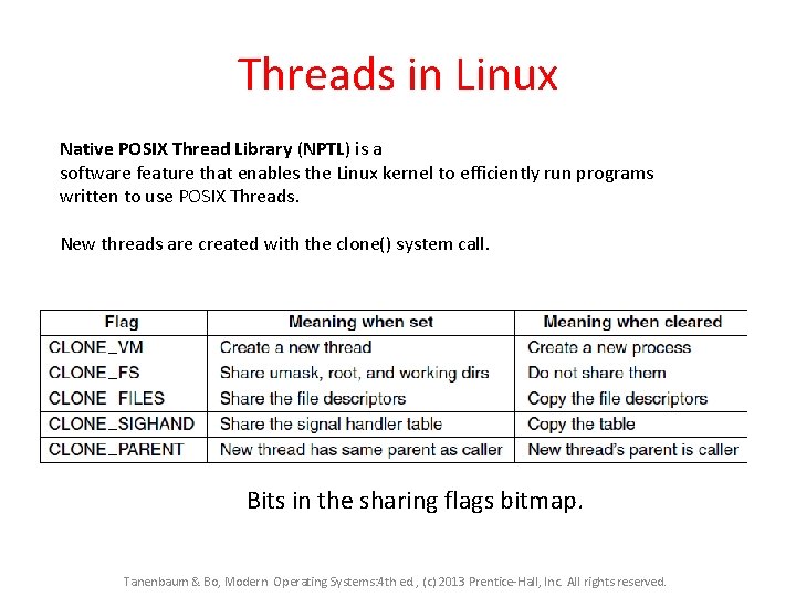 Threads in Linux Native POSIX Thread Library (NPTL) is a software feature that enables Threads in Linux Native POSIX Thread Library (NPTL) is a software feature that enables