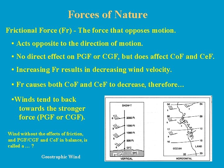 Forces of Nature Frictional Force (Fr) - The force that opposes motion. • Acts