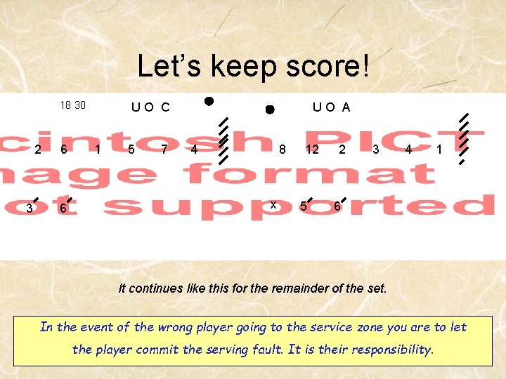 Let’s keep score! 18 30 2 3 6 6 UO C 1 5 7