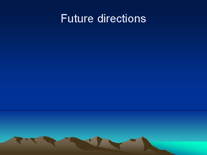 Future directions 