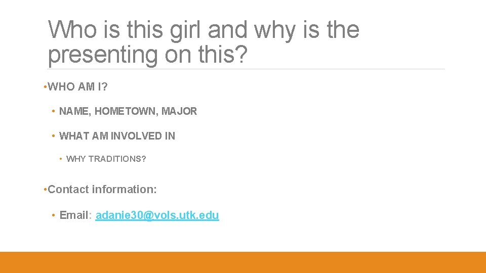 Who is this girl and why is the presenting on this? • WHO AM