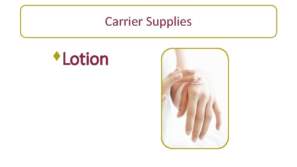 Carrier Supplies s. Lotion 