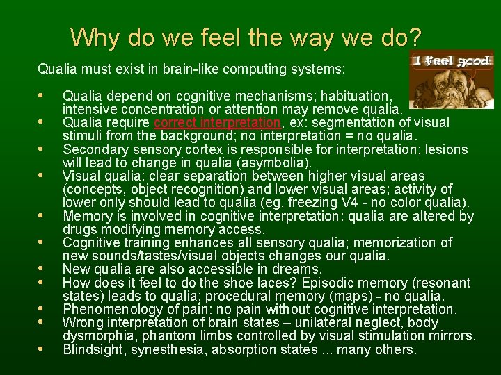 Why do we feel the way we do? Qualia must exist in brain-like computing