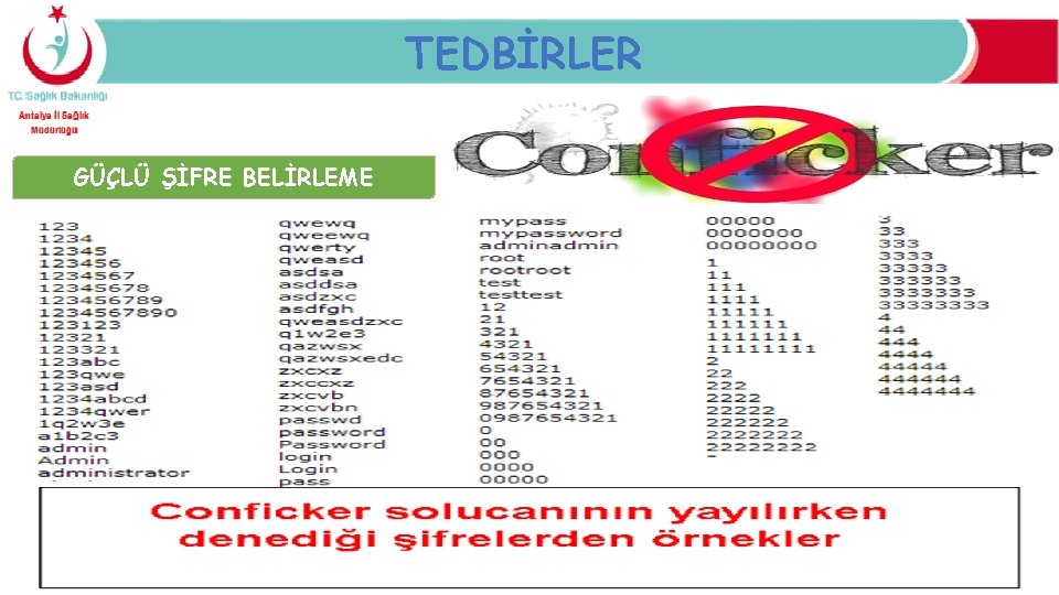 TEDBİRLER GÜÇLÜ ŞİFRE BELİRLEME 