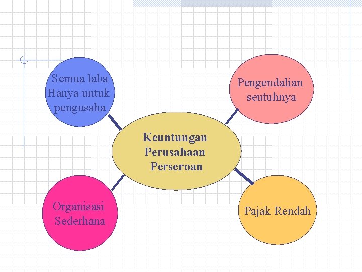 Semua laba Hanya untuk pengusaha Pengendalian seutuhnya Keuntungan Perusahaan Perseroan Organisasi Sederhana Pajak Rendah