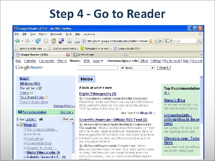 Step 4 - Go to Reader 