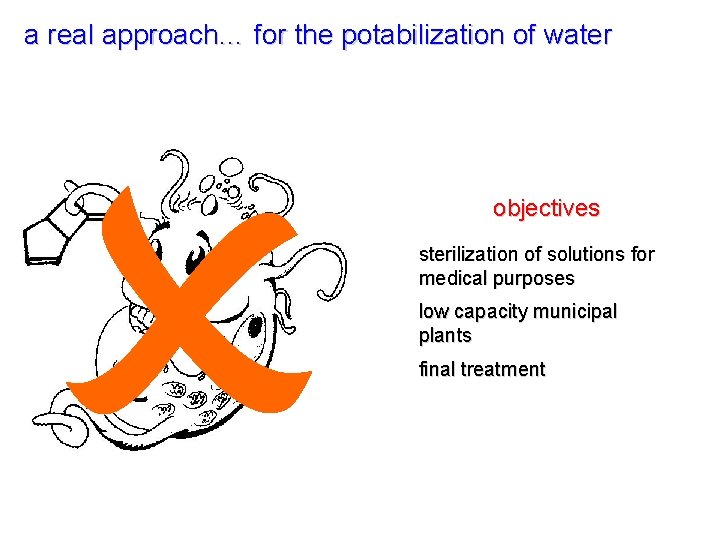 a real approach… for the potabilization of water objectives sterilization of solutions for medical