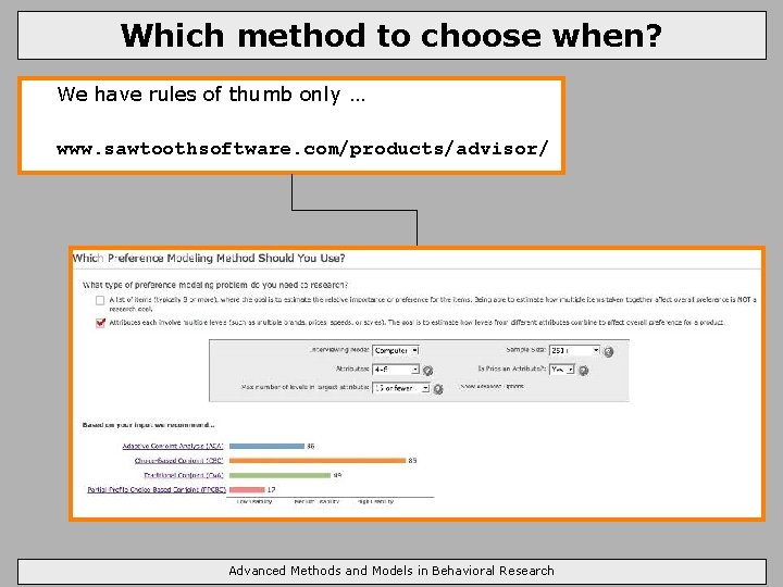 Which method to choose when? We have rules of thumb only … www. sawtoothsoftware.