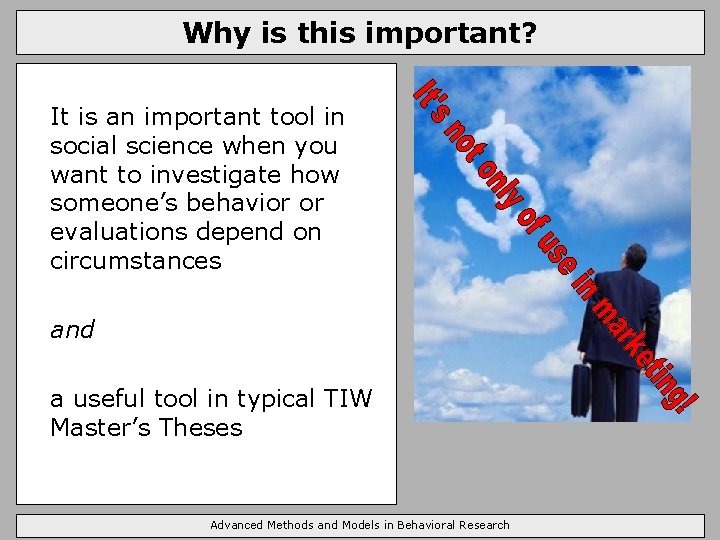 Why is this important? It is an important tool in social science when you