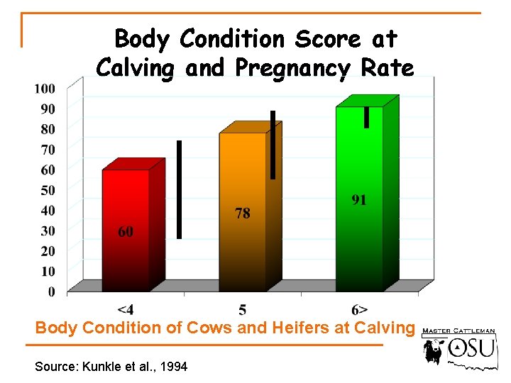 Body Condition Score at Calving and Pregnancy Rate Body Condition of Cows and Heifers