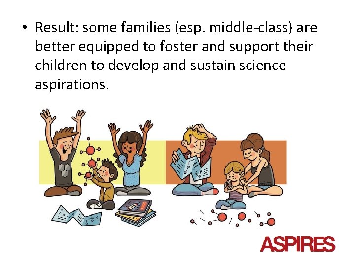  • Result: some families (esp. middle-class) are better equipped to foster and support