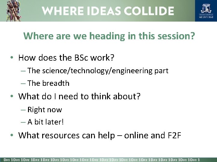 Where are we heading in this session? • How does the BSc work? –
