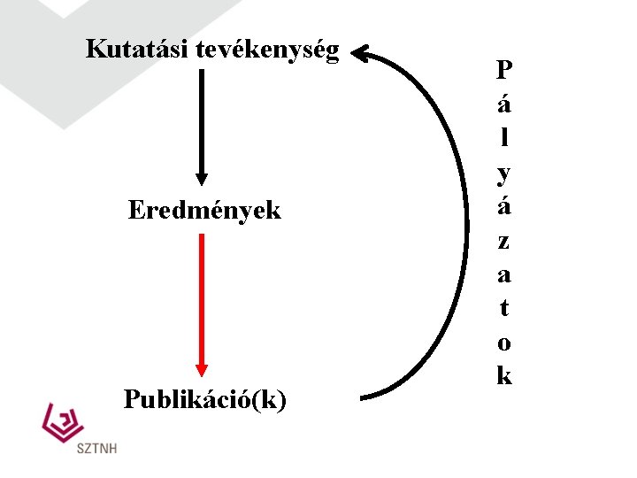 Kutatási tevékenység Eredmények Publikáció(k) P á l y á z a t o k