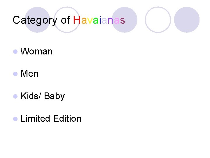 Category of Havaianas l Woman l Men l Kids/ Baby l Limited Edition 