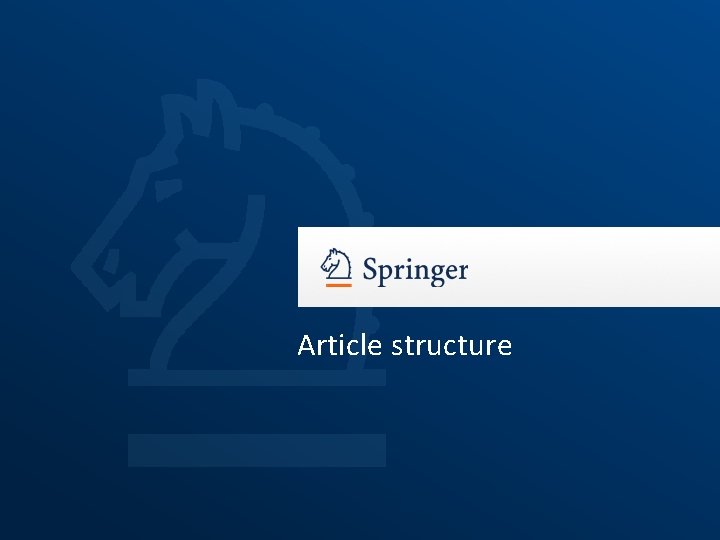 Article structure 