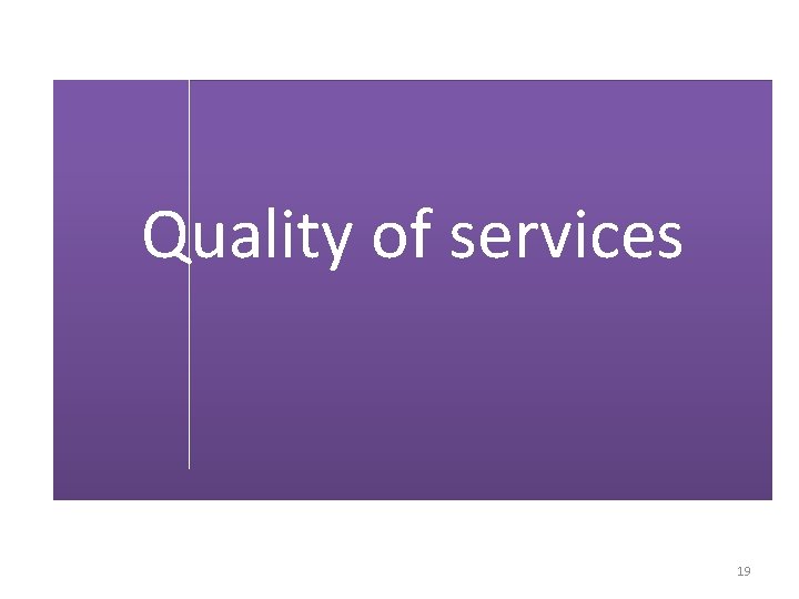 Quality of services 19 